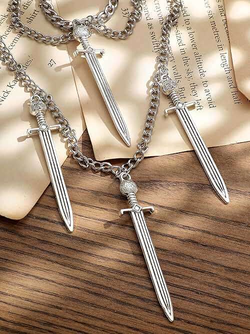 Sacina Grunge Skull Dagger Sword Necklace, Gothic Emo Grunge Necklace, Halloween Christmas Jewelry Gift For Women - Image 6