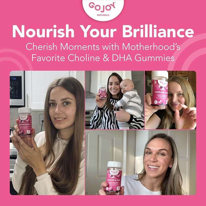GOJOY NATURALS Prenatal Gummies with Choline & DHA - Preconception, Pregnancy & Postnatal Vitamins for Women - Choline Bitartrate 250mg + DHA 150mg - Vegan, Sugar-Free, Non-GMO - Image 4