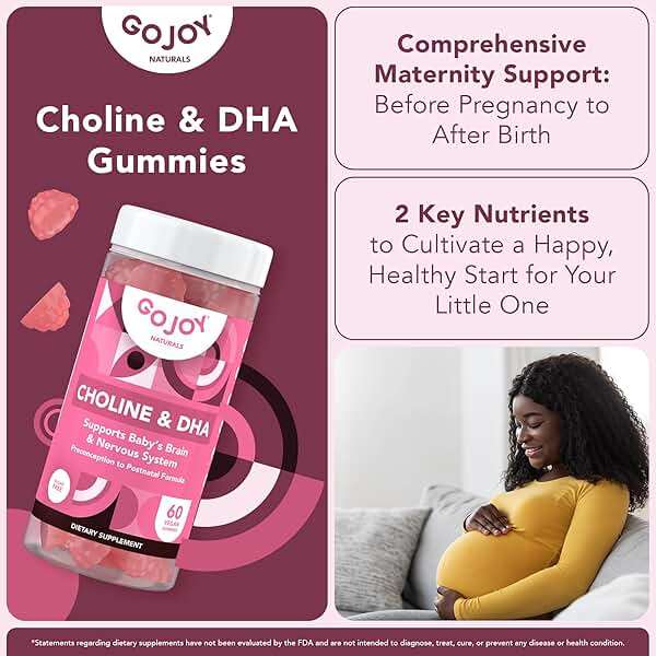 GOJOY NATURALS Prenatal Gummies with Choline & DHA - Preconception, Pregnancy & Postnatal Vitamins for Women - Choline Bitartrate 250mg + DHA 150mg - Vegan, Sugar-Free, Non-GMO - Image 5