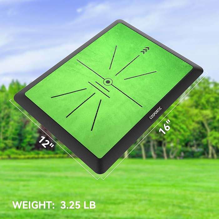 COSPOPTIC Golf Hitting Mat with Swing Path Feedback, Heavy-Duty Rubber Base Anti-Slip Golf Training Mat, Extra Replaceable Surface, Portable Practice Mat for Home Office Garage Yard Indoor Outdoor - Image 5