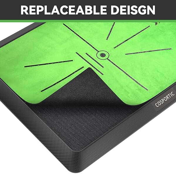 COSPOPTIC Golf Hitting Mat with Swing Path Feedback, Heavy-Duty Rubber Base Anti-Slip Golf Training Mat, Extra Replaceable Surface, Portable Practice Mat for Home Office Garage Yard Indoor Outdoor - Image 7
