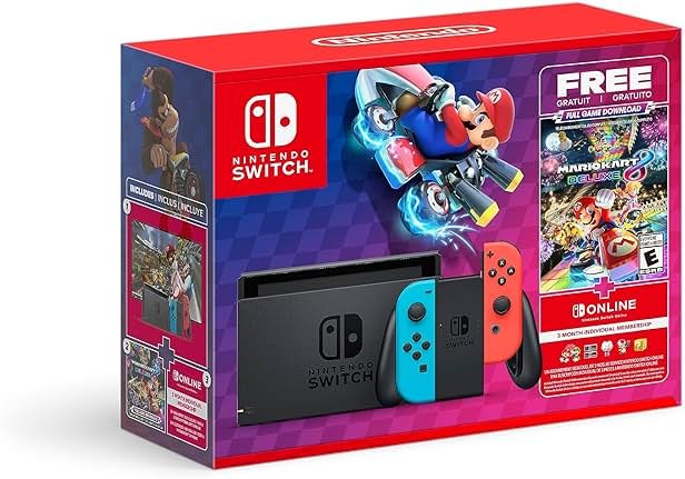 Nintendo Switch™ Mario Kart™ 8 Deluxe Bundle (Full Game Download + 3 Mo. Nintendo Switch Online Membership Included) - Product Image