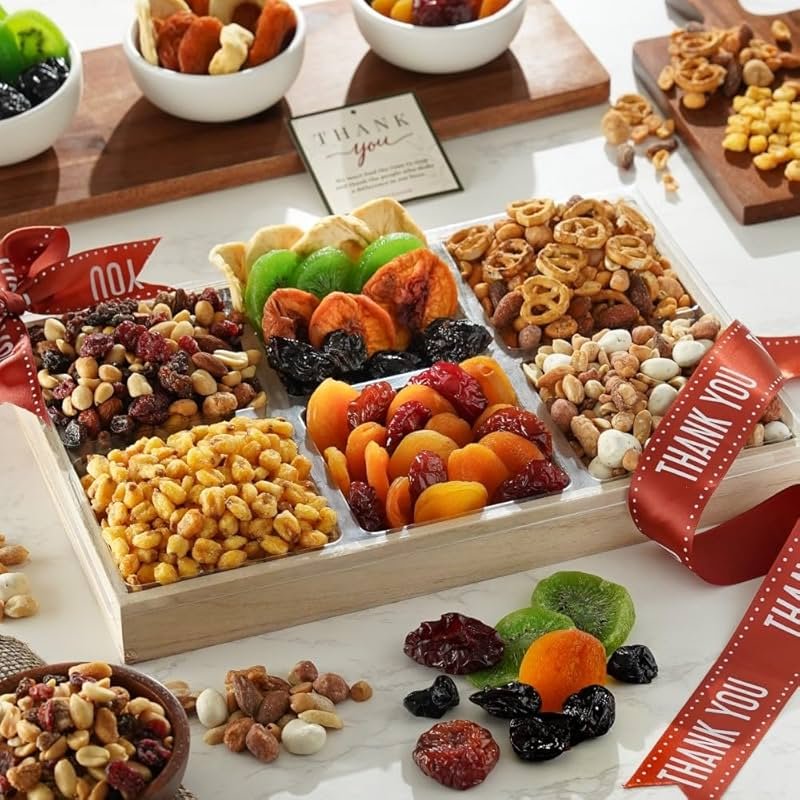 Broadway Basketeers Dried Fruit And Nuts Appreciation Gift Basket - A Healthy Assortment of Fruits And Nuts, Great for Thank You Gifts, Corporate, Men, and Women - Product Image