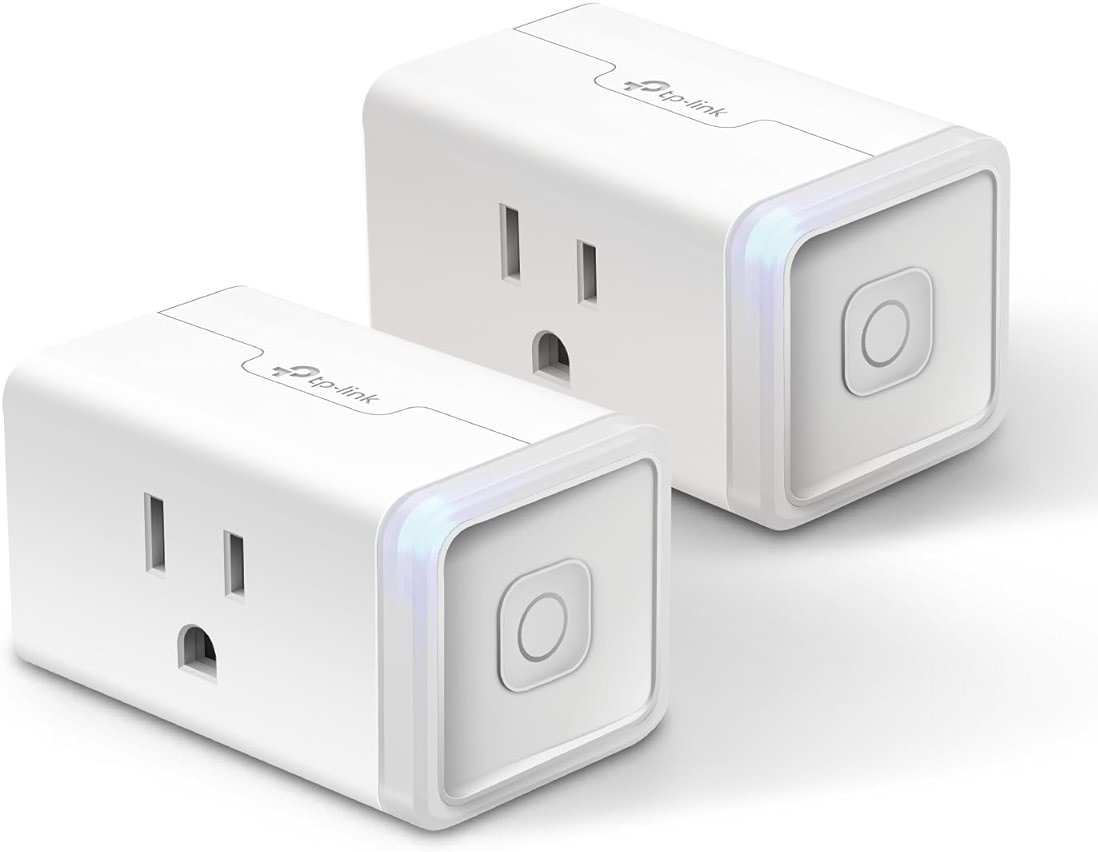 Kasa Smart Plug Mini 15A, Apple HomeKit Supported, Smart Outlet Works with Siri, Alexa & Google Home, UL Certified, App Control, Scheduling, Timer, 2.4G WiFi Only, 2 Count (Pack of 1) (EP25P2), White - Product Image