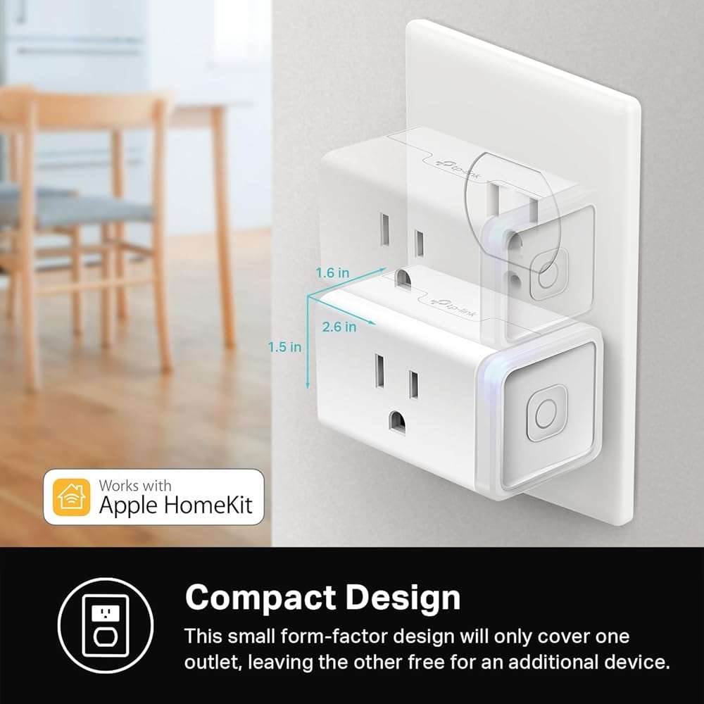 Kasa Smart Plug Mini 15A, Apple HomeKit Supported, Smart Outlet Works with Siri, Alexa & Google Home, UL Certified, App Control, Scheduling, Timer, 2.4G WiFi Only, 2 Count (Pack of 1) (EP25P2), White - Image 4