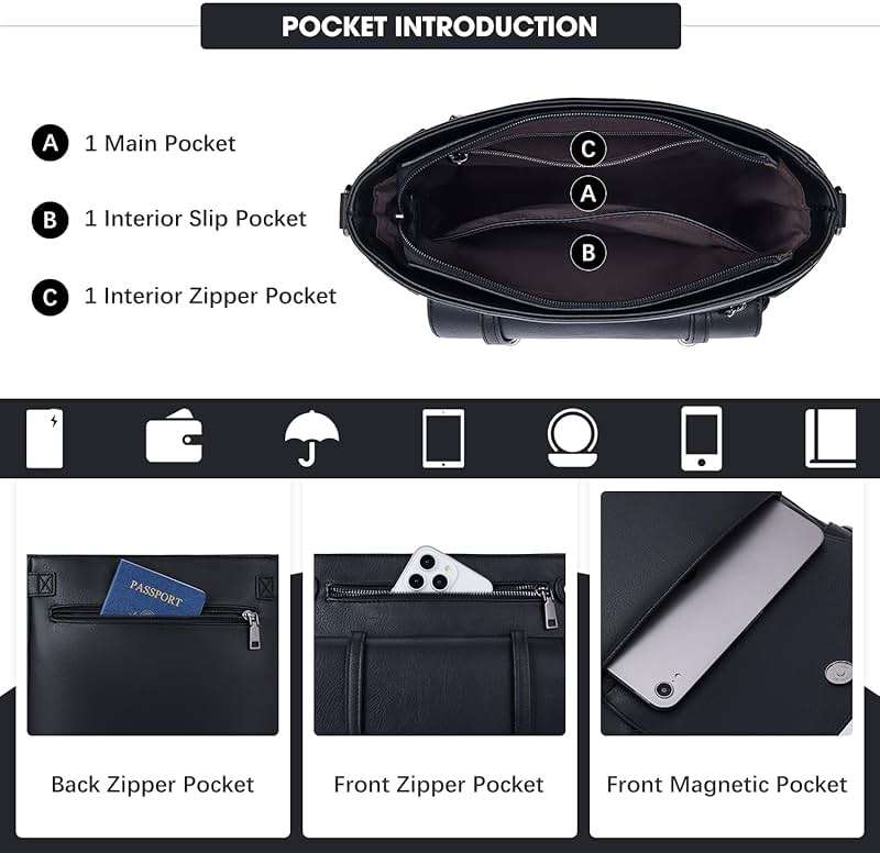 Roulens Crossbody Bags for Women,Multi Pocket Crossbody Purses Vegan Leather Shoulder Handbags Travel Purse Adjustable Strap - Image 3