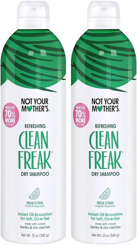 Not Your Mother's Clean Freak Refreshing Jumbo Dry Shampoo (2-Pack) - 12 oz - Instantly Refreshes Hair Between Washes - Fresh Citrus Scent - Ultimate Oil Absorption - For All Hair Types - Product Image