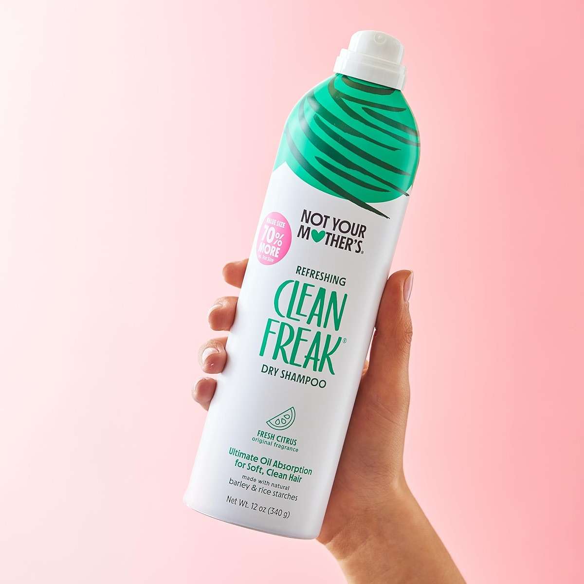 Not Your Mother's Clean Freak Refreshing Jumbo Dry Shampoo (2-Pack) - 12 oz - Instantly Refreshes Hair Between Washes - Fresh Citrus Scent - Ultimate Oil Absorption - For All Hair Types - Image 3