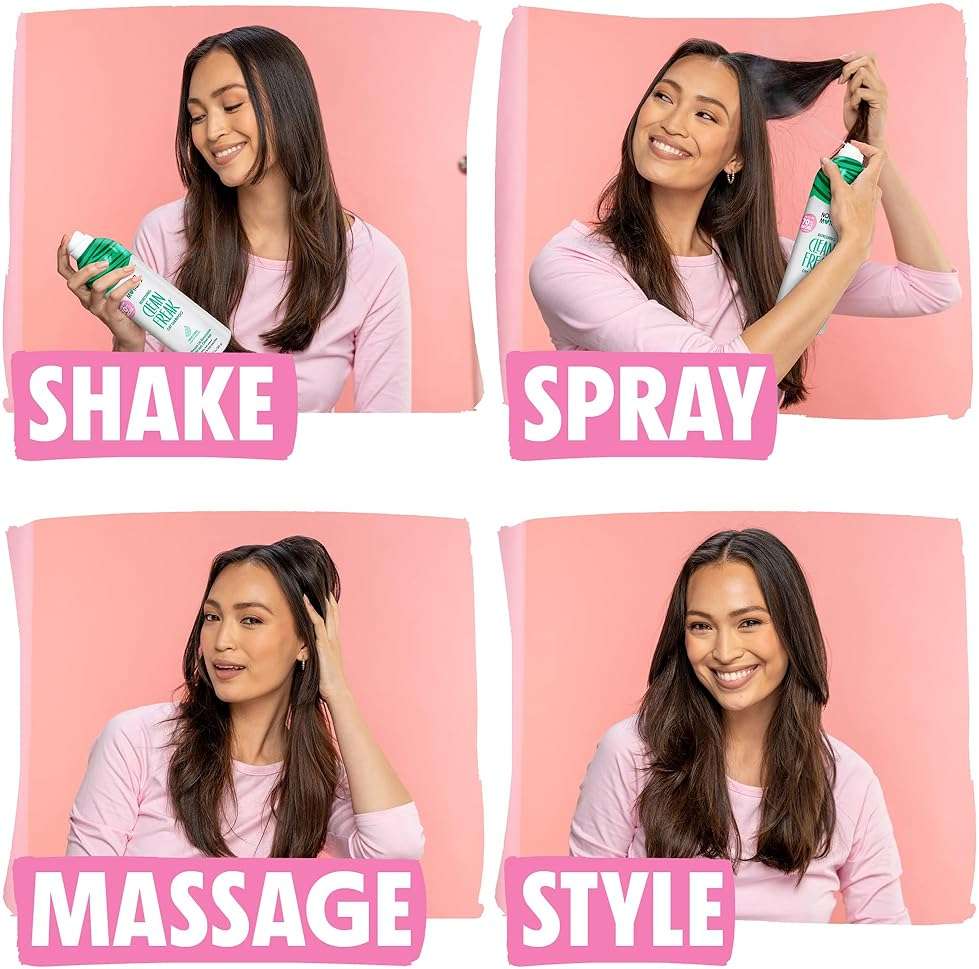 Not Your Mother's Clean Freak Refreshing Jumbo Dry Shampoo (2-Pack) - 12 oz - Instantly Refreshes Hair Between Washes - Fresh Citrus Scent - Ultimate Oil Absorption - For All Hair Types - Image 4