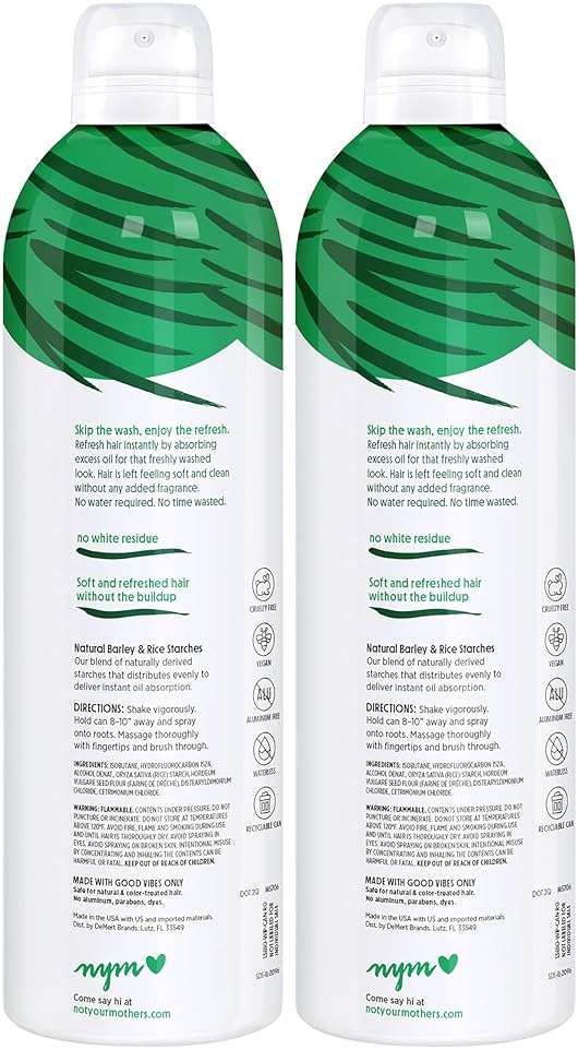 Not Your Mother's Clean Freak Refreshing Jumbo Dry Shampoo (2-Pack) - 12 oz - Instantly Refreshes Hair Between Washes - Fresh Citrus Scent - Ultimate Oil Absorption - For All Hair Types - Image 6