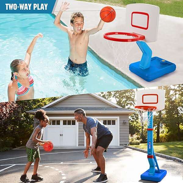 SUPER JOY Toddler Basketball Hoop - Height Adjustable Kids Basketball Hoops for Indoor & Outdoor Play - Portable Mini Basketball Goal for Poolside- Game Sport Toys for Boys & Girls Age 1 2 3 4 5 - Image 5