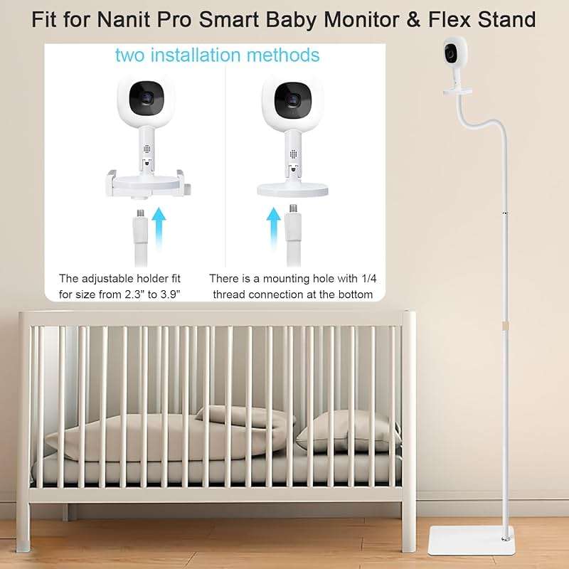 AISVAN Adjustable Height Baby Monitor Floor Stand Holder for Hellobaby HB6560/HB6550 HB65/HB66/HB248 Baby Monitor and Also Compatible with The Nanit Pro Smart Monitor & Flex Stand - Image 2