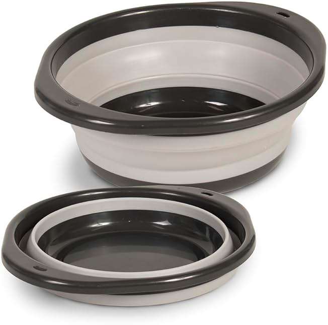 Glad Large Mixing Bowl Collapsible - 5.5L | Foldable Plastic & Rubber Container with Handles for Baking | Dishwasher Safe Kitchen Supplies and RV Essentials - Image 1