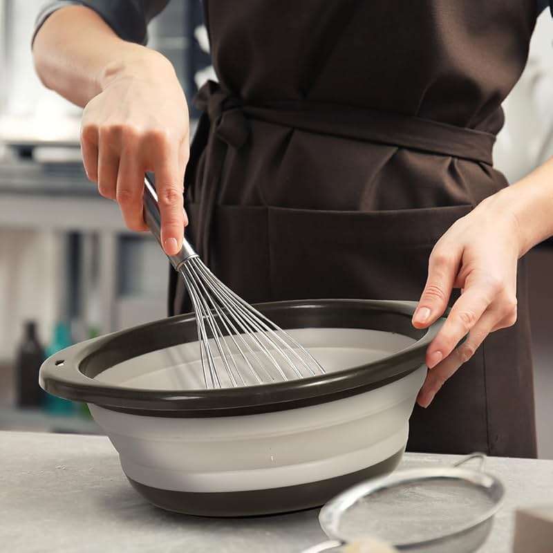 Glad Large Mixing Bowl Collapsible - 5.5L | Foldable Plastic & Rubber Container with Handles for Baking | Dishwasher Safe Kitchen Supplies and RV Essentials - Image 2