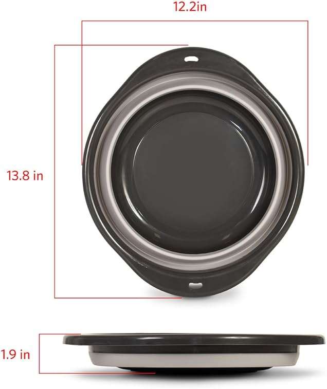 Glad Large Mixing Bowl Collapsible - 5.5L | Foldable Plastic & Rubber Container with Handles for Baking | Dishwasher Safe Kitchen Supplies and RV Essentials - Image 3