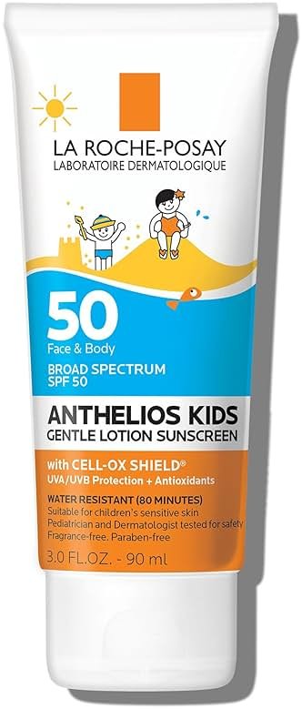 La Roche-Posay Anthelios Kids Gentle Lotion Sunscreen SPF 50, Broad Spectrum SPF + Antioxidants, Sunscreen For Kids, Octinoxate & Oxybenzone-Free, Pediatrician Tested, Non Comedogenic, Oil Free - Product Image