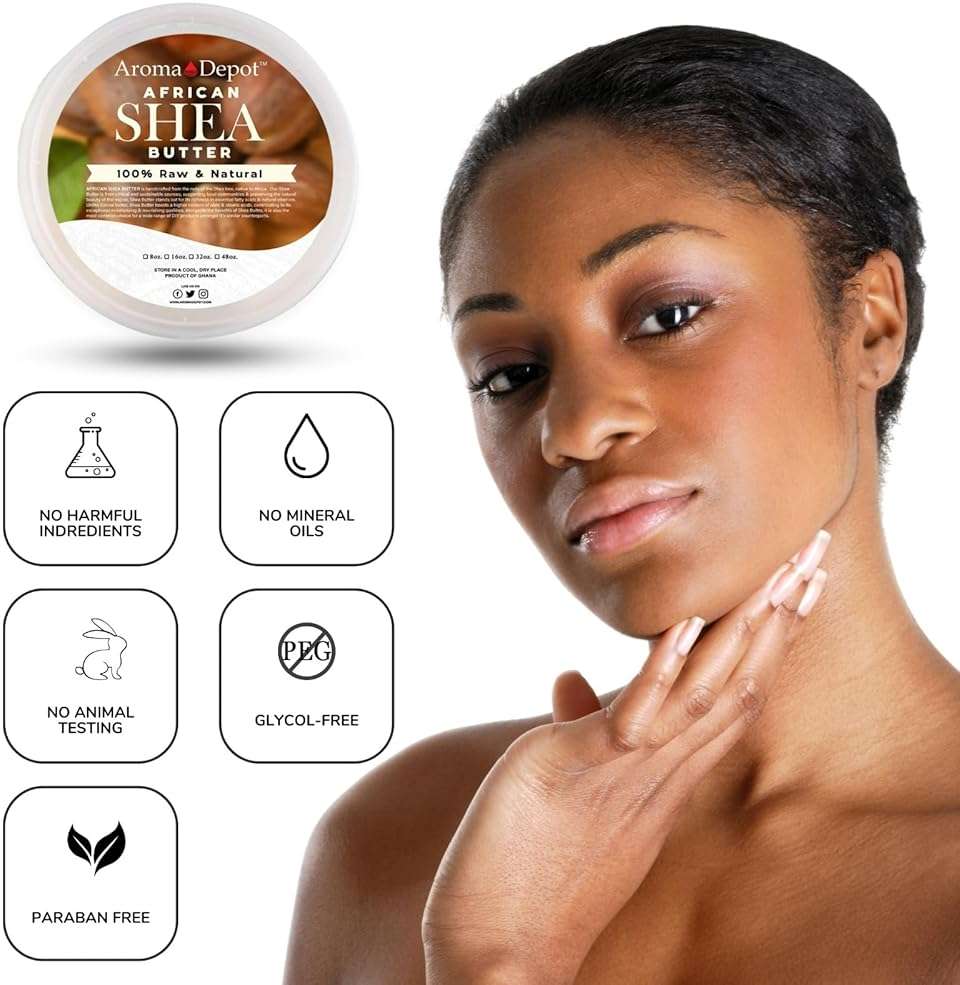 Raw African Shea Butter 8 oz Ivory/White Grade A 100% Pure Natural Unrefined Fresh Moisturizing, Ideal for Dry and Cracked Skin. It can be used in Body, Hair and Face. - Image 2