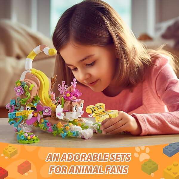 JOJO&Peach Cat and Flower Building Toy Set for Girls, Animals Plant Model Ideas Birthday Gift for Women Adults Teens Girlfriend Mom Wife Age 8 9 10 11 12+ (1038 Pieces) - Image 6