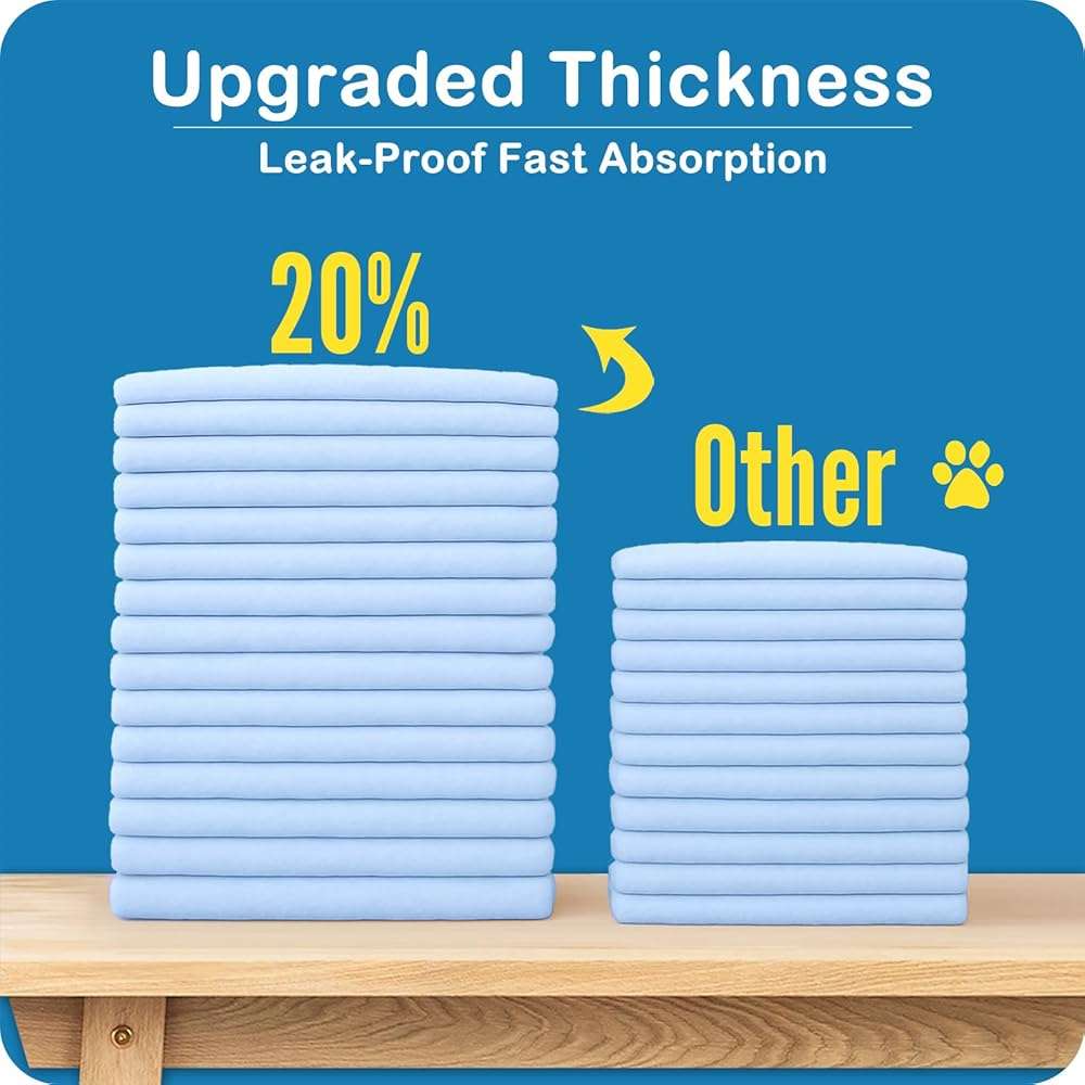 MoMoCo Puppy Pads 23" x 23", 6-Layer Super Absorbent Dog Pee Pads, Leak-Proof Dog Training Pads for Hardwood Floors & Apartments, Flash-Dry Disposable Potty Pads for Puppies & Senior Dogs, 100 Count - Image 6