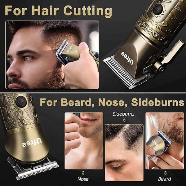 Ufree Beard Trimmer for Men with Hair Clipper, Professional Hair Clippers for Men and Hair Trimmers, Cordless Electric Razor Mens Grooming Kit for Nose, Face, Ear, Body, Gifts for Men Husband Father - Image 2