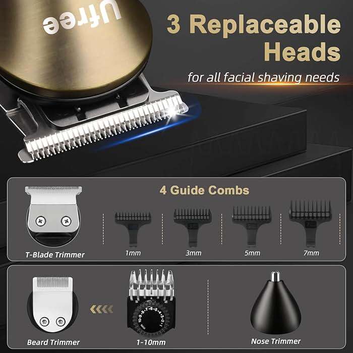 Ufree Beard Trimmer for Men with Hair Clipper, Professional Hair Clippers for Men and Hair Trimmers, Cordless Electric Razor Mens Grooming Kit for Nose, Face, Ear, Body, Gifts for Men Husband Father - Image 6
