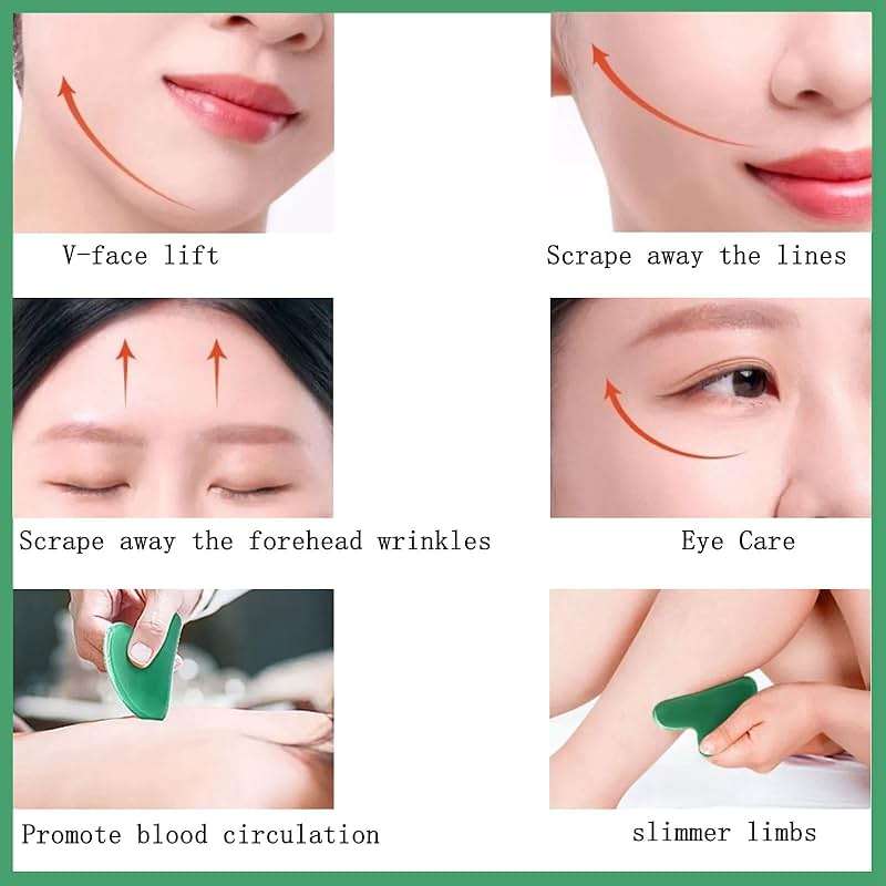 YAMHOHO Gua Sha Jade Stone Gua Sha Massage Tool, Guasha Tool for Face and Body Skin Massage. Tools for SPA Acupuncture, Pink Stone for Body Face Neck and Eye, Skin Care Gift for Woman (Pink) - Image 7