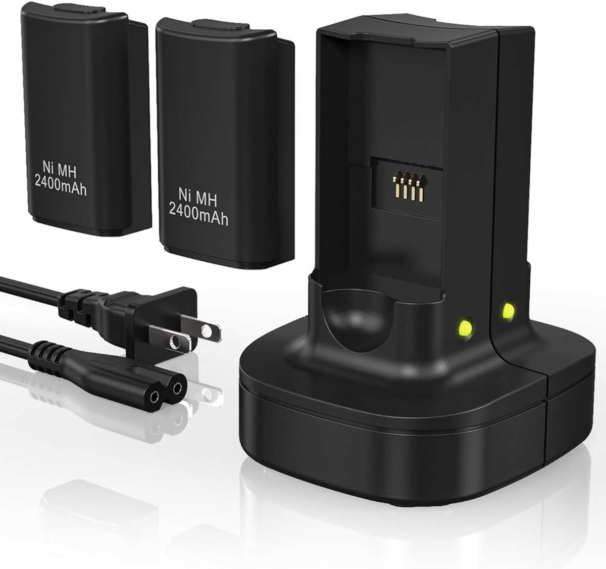 KEKUCULL Rechargeable Battery for Xbox 360 Controller, Charger Dual Charging Station Dock with 2 Pack Rechargeable Battery Compatible with Xbox 360 - Image 1