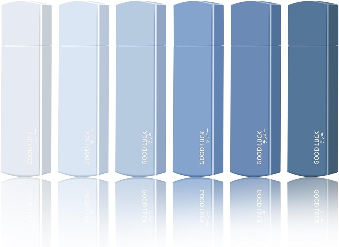 Amabro Small White Out Tapes, 6PCS Tape Roller Instant Correction Tape Mini Whiteout Tape Set Cute Correction Rollers for Students Office Workers Home School Stationery Supplies (Gradient Blue) - Product Image