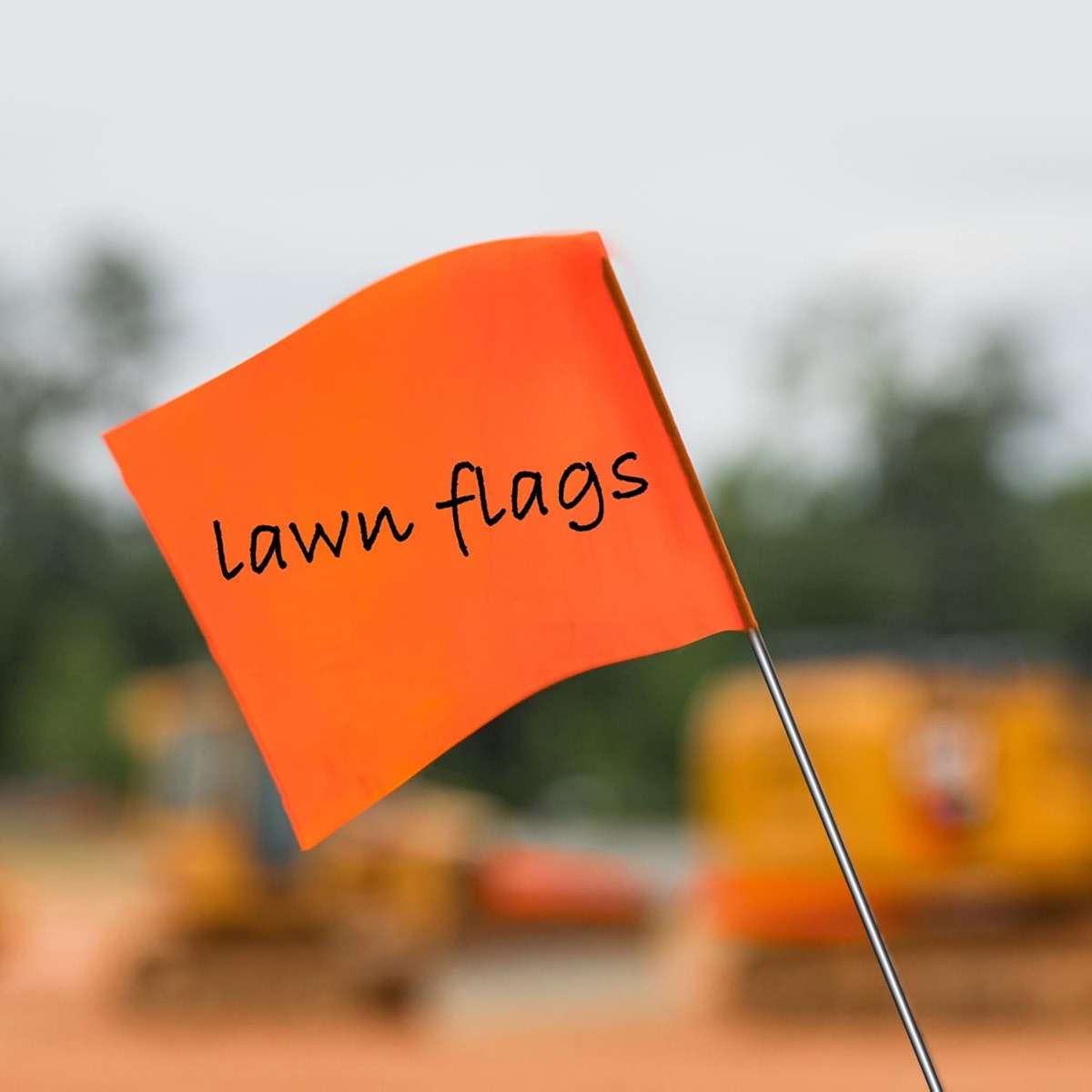 Zozen 50Pack Fluorescent Orange Marking Flags, Writable/15x4x5 Inch, Yard Flags for Lawn & Irrigation & Landscape & Sprinkler & Survey & Dog Training. - Image 2