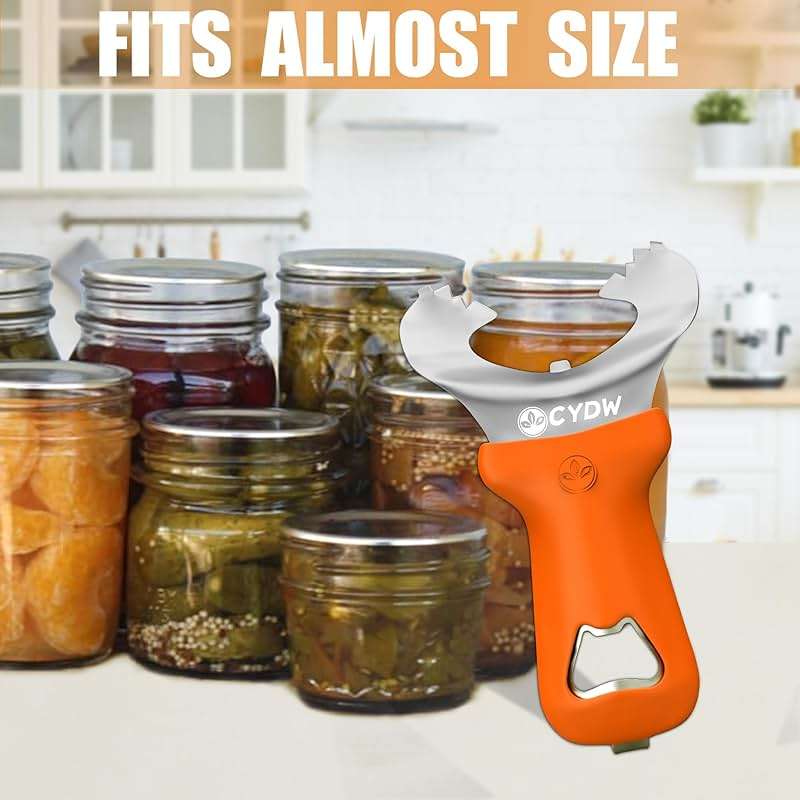 CYDW Mason Jar Opener Tool with No Lid Dents or Damage, Can Opener Manual Multi-Purpose, Easy Twist Manual Handheld Top Remover Utensil, Canning Supplies Tools and Bottle Opener, Made For Lifetime - Image 7