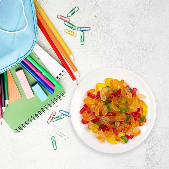 Candy Break Fruity & Sweet Gummy Worms, Assorted Fruit Flavors Bulk Candy, Chewy Gummies Snack for Kids & Adults, 5 lb Share Size Bag, Pack of 1 - Image 7