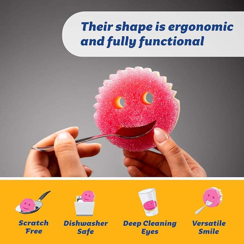 Scrub Daddy Scrub Mommy Sponges - Dish Scrubber + Non-Scratch Cleaning Sponges Kitchen, Bathroom + Multi-Surface Safe - Dual-Sided Dish Sponges for Scrubbing - Online Exclusive (3 Count) - Image 4