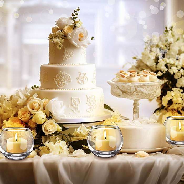 Ziliny 48 Pcs Clear Glass Votive Candle Holders Bulk Tealight Candle Holders Wedding Table Centerpiece Decor Vase for Wedding Bridal Shower Party Decoration - Image 2