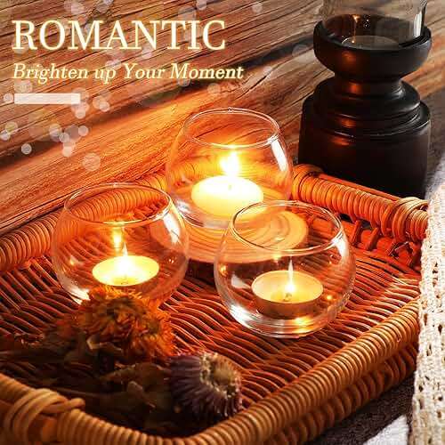 Ziliny 48 Pcs Clear Glass Votive Candle Holders Bulk Tealight Candle Holders Wedding Table Centerpiece Decor Vase for Wedding Bridal Shower Party Decoration - Image 4