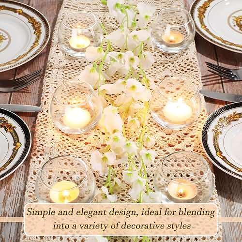 Ziliny 48 Pcs Clear Glass Votive Candle Holders Bulk Tealight Candle Holders Wedding Table Centerpiece Decor Vase for Wedding Bridal Shower Party Decoration - Image 5