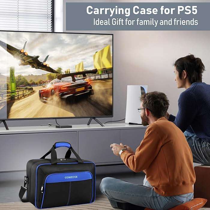COMECOI Carrying Case for PS5, Travel Case for PS 5 Protective, Large Capacity Storage Bag Compatible with Playstation 5 Disk/ Digital Edition Console, Controllers, Game Cards, Accessories - Image 7