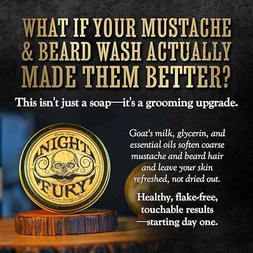 THE VINTAGE GROOMING CO. Beard & Mustache Wash 4oz Shampoo Bar Night Fury | Natural Beard Care | Men's Face Wash | Goat’s Milk Shampoo Bar - Image 3