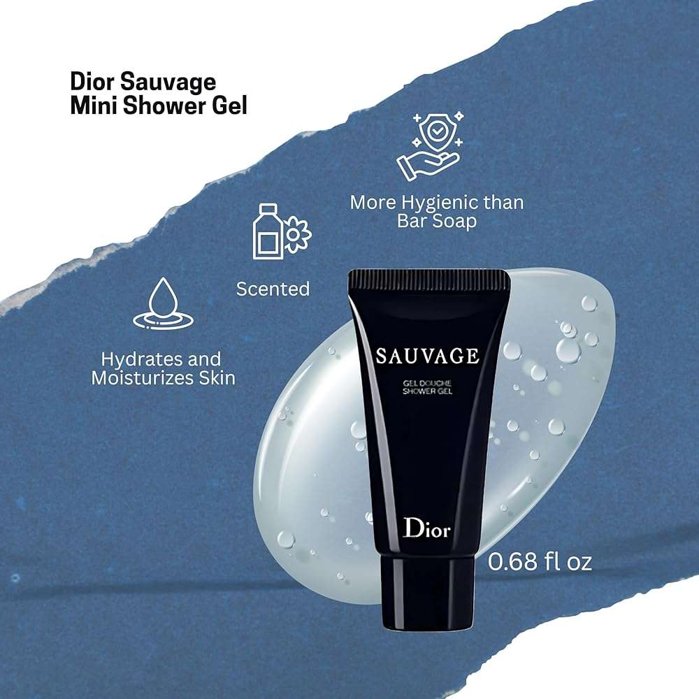Dior Sauvage Perfume for Men – Mini Fragrance Gift Set EDP & Shower Gel Duo Travel Set - Image 4