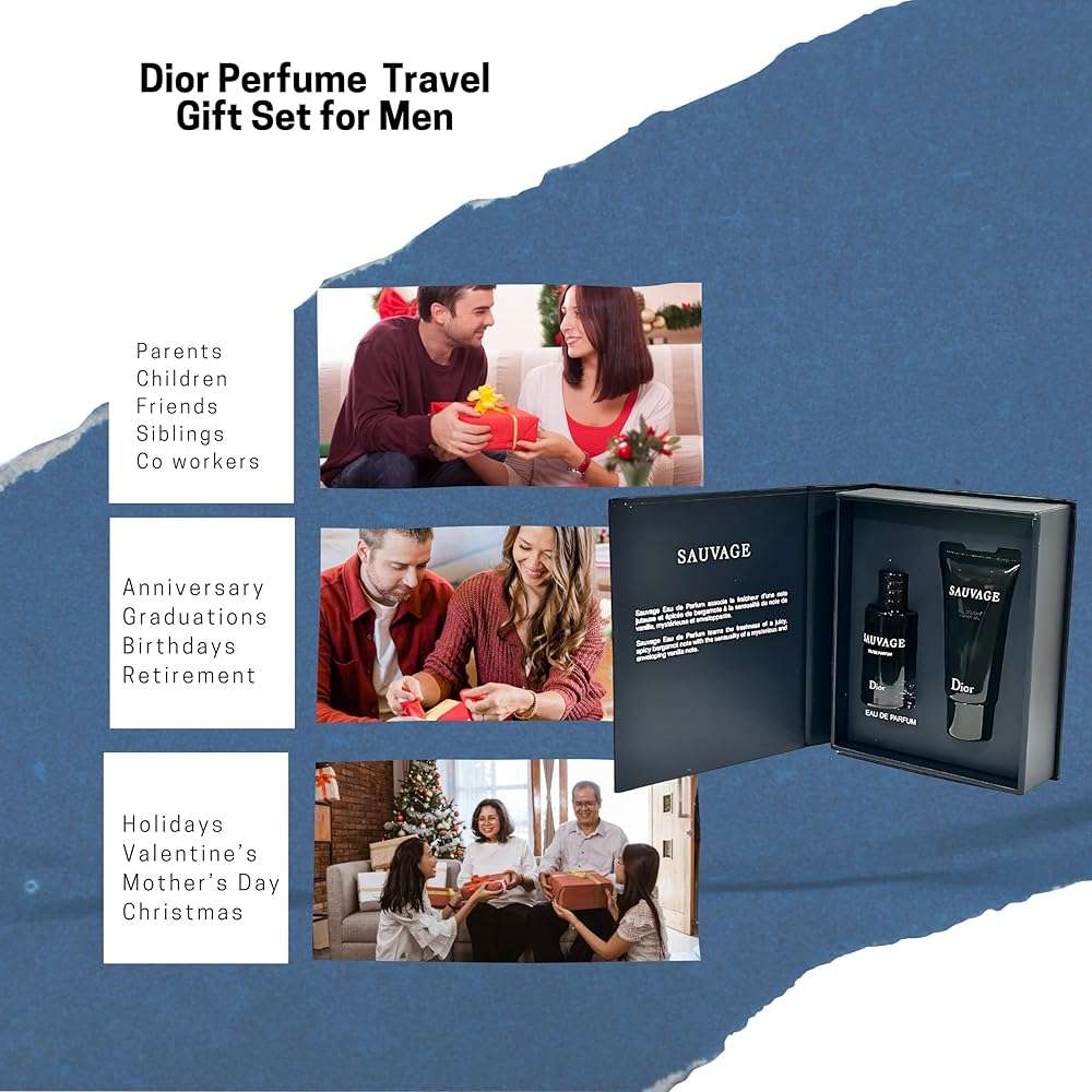 Dior Sauvage Perfume for Men – Mini Fragrance Gift Set EDP & Shower Gel Duo Travel Set - Image 6