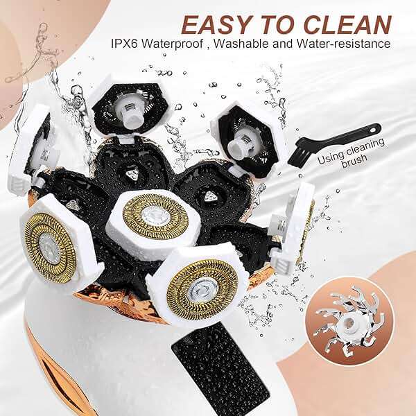 2-in-1 Electric Razors for Women, Wet/Dry 7D Rechargeable Rotary Shaver for Legs, Water Resistant Grooming Kit - Electric Razors for Women, Facial Hair Removal, Bikini Trimmer, Lips - Gentle Hair Remo - Image 3