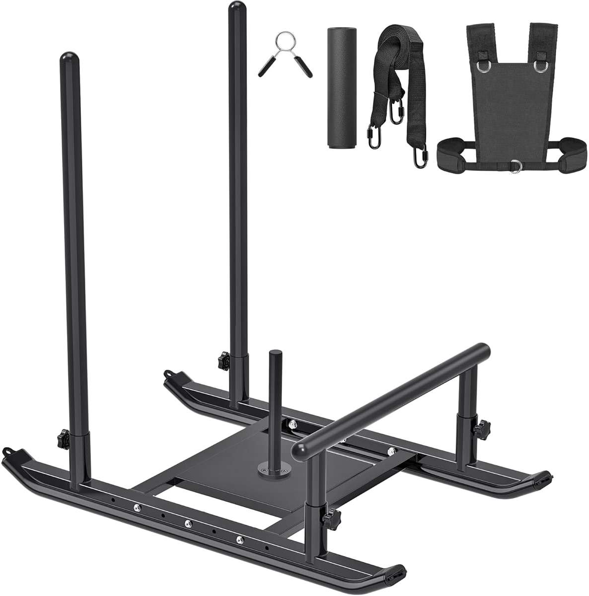 Dolibest Weight Sled, Fitness Sled, Workout Sled for Fitness Strength Training and Speed Improvement, Push-Pull Prowler Training, Suitable for 1-2" Weight Plates, Black - Image 1