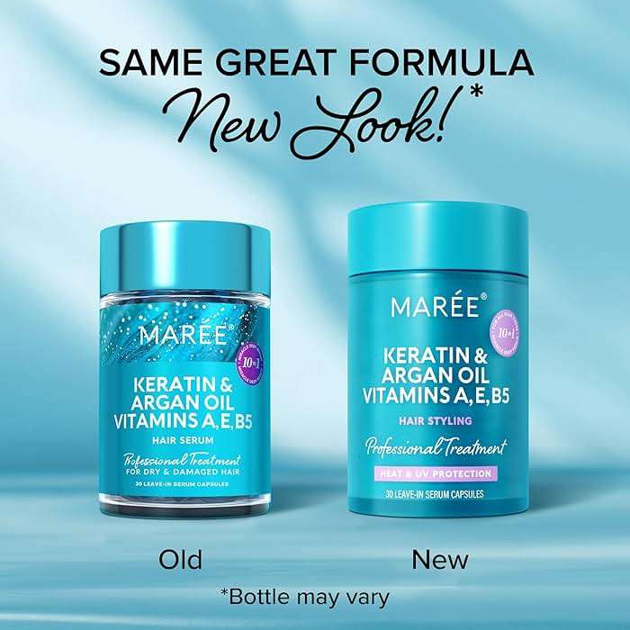 MAREE Hair Oil for Frizzy - Hair Vitamins Keratin Styling Capsules with Jojoba & Argan Oil - Anti Frizz Serum for Women Heat Protectant - Frizzy, Damaged, Dry & Curly - Gotas & Aceite Para el Cabello - Image 6