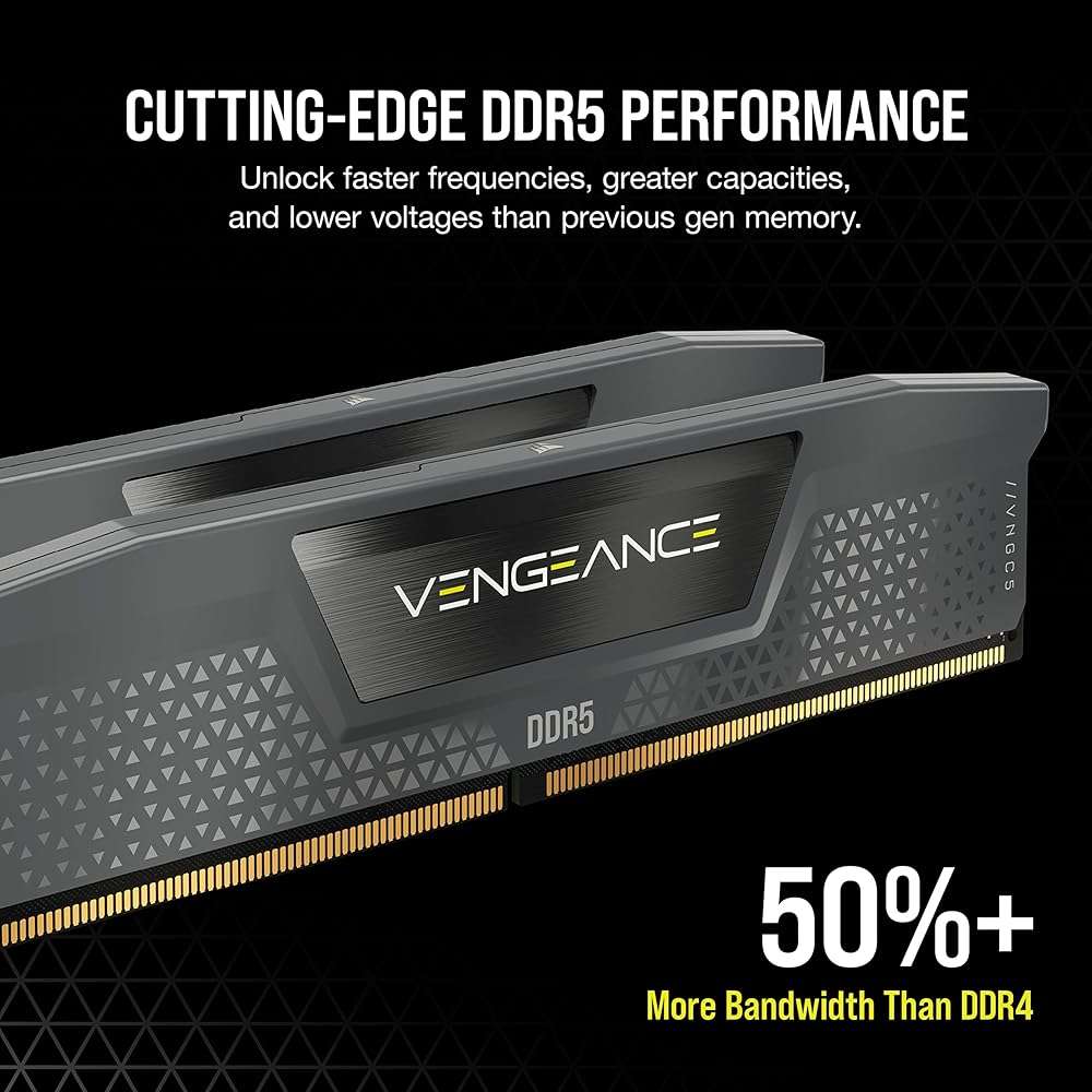 CORSAIR Vengeance DDR5 RAM 32GB (2x16GB) Up to 6000MHz CL36-44-44-96 1.35V AMD EXPO Intel XMP 3.0 Computer Memory – Grey (CMK32GX5M2E6000Z36) - Image 3