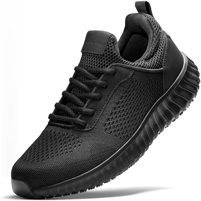 Bruno Marc Men's Non Slip Work Shoes Walking Zapatos Trabajo Black & Lightweight Sneakers Food Service Chef Kitchen Restaurant - Product Image