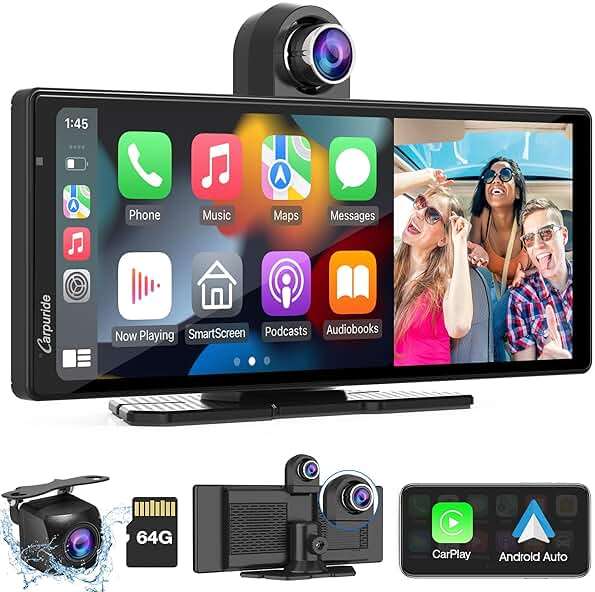 Carpuride W903 Wireless Carplay & Android Auto with Dash Cam - 9.3" HD IPS Touch Car Play Screen for Car, 4K Front & 1080P Rear Camera, Loop Recording, Bluetooth Audio, Mirror Link, GPS, Siri - Image 1