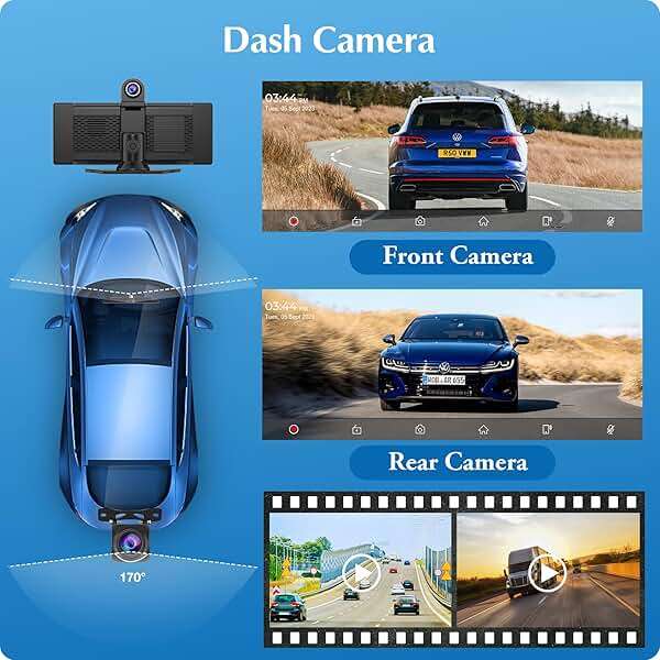 Carpuride W903 Wireless Carplay & Android Auto with Dash Cam - 9.3" HD IPS Touch Car Play Screen for Car, 4K Front & 1080P Rear Camera, Loop Recording, Bluetooth Audio, Mirror Link, GPS, Siri - Image 3