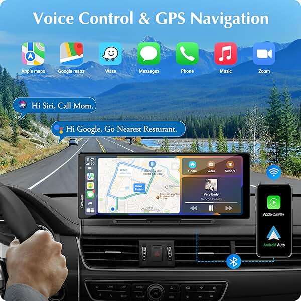 Carpuride W903 Wireless Carplay & Android Auto with Dash Cam - 9.3" HD IPS Touch Car Play Screen for Car, 4K Front & 1080P Rear Camera, Loop Recording, Bluetooth Audio, Mirror Link, GPS, Siri - Image 4