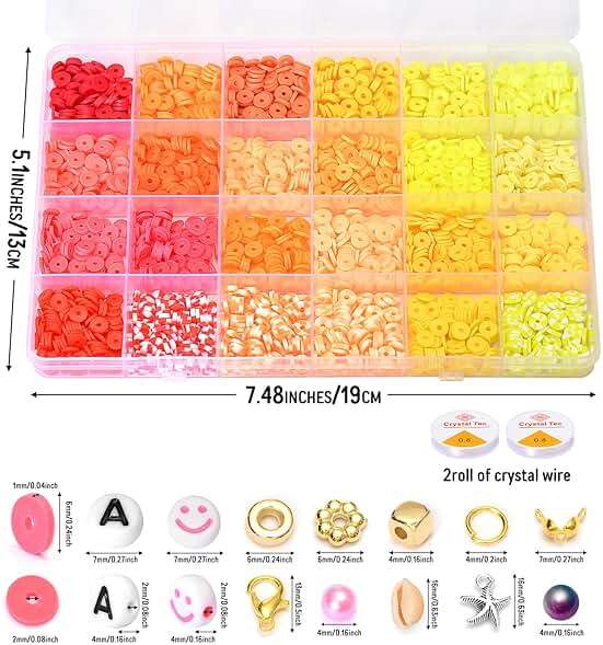 Ilootm Friendship Bracelet Making Kit, 16800pcs Beads for Jewelry Making, 96 Colors Polymer Clay Beads & 24 Colors Glass Seed Beads, 400 Letter Beads, DIY Crafts Gifts for Girls & Adults - Image 4