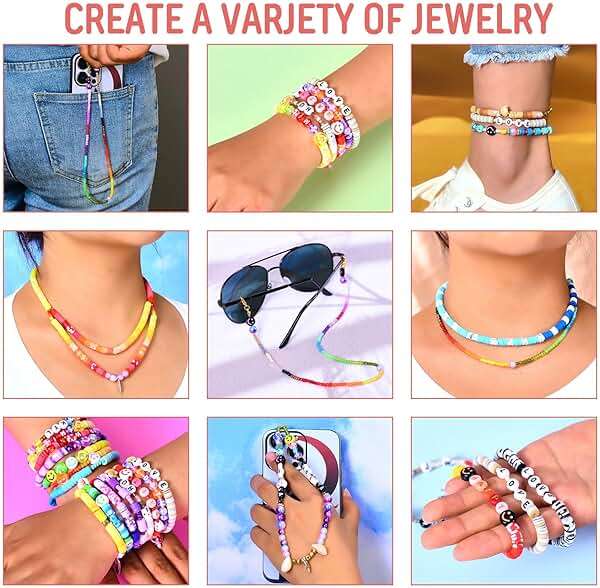 Ilootm Friendship Bracelet Making Kit, 16800pcs Beads for Jewelry Making, 96 Colors Polymer Clay Beads & 24 Colors Glass Seed Beads, 400 Letter Beads, DIY Crafts Gifts for Girls & Adults - Image 5