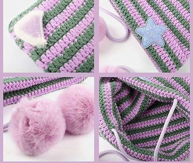 Y2k Beanie Cat Ear Gyaru Acubi Devil Crochet Hats Cute Kawaii Star Grunge Aesthetic Pompoms Cutecore Y2k Harajuku Clothes - Image 5